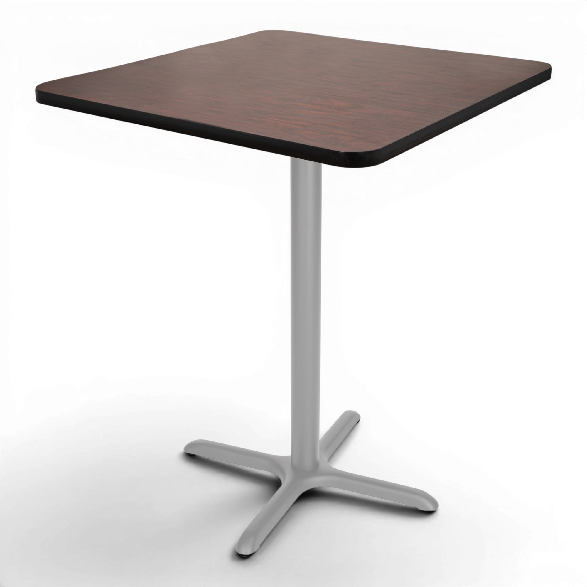 Hampden Furnishings Bennet Collection 36-Inch Square Cafe Table with X Base, Steel Frame, Mahogany Top