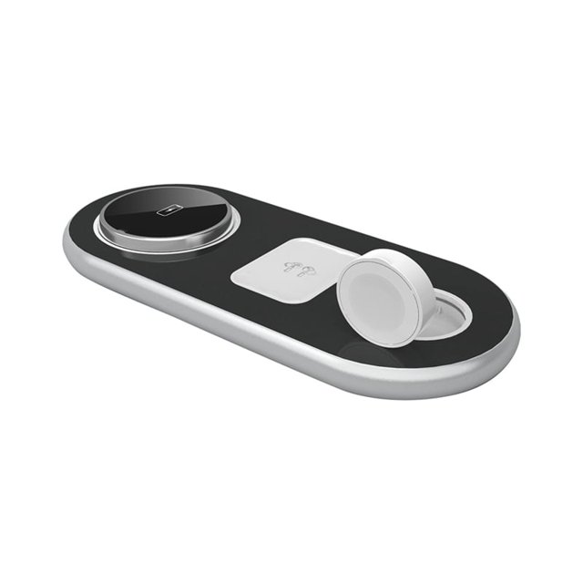 Cargador inalámbrico 3 en 1, soporte magnético, almohadilla de carga plegable para reloj, teléfono móvil y auriculares.