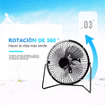 thumbnail image 4 of Ventilador Portátil De Escritorio USB Pequeño Metal 14cm Mini Ventilador Silencioso Con Aspas Metálicas Ideal Oficina Hogar Laptops Enfriador Compacto Potente Bajo Consumo, 4 of 7