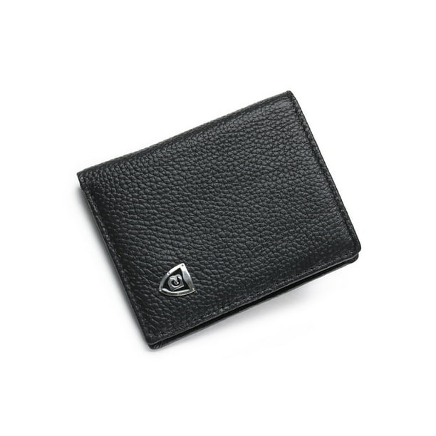 Qarigey Cartera fina de cuero para hombre, tarjetero de estilo Simple clásico pequeño, monedero para hombre, monedas de moda, bolso Carteras Negro