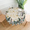 thumbnail image 2 of Round Christmas Tablecloth 60 Inch Watercolor Xmas Tree Gold Snowflakes Print Winter Rustic Holiday Decoration White Decorative Washable Polyester Table Cloth for Party Dinner Home Kitchen Decor, 2 of 6