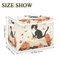 thumbnail image 5 of Yayeee Collapsible Cube Storage Bin with Lid Fabric Closet Decorative Basket with Handles, Gray Cartoon Halloween Cat, 5 of 7