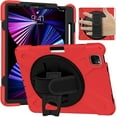 thumbnail image 6 of XYX Case for iPad Air 11 (2025)/iPad Air 11 (2024)/iPad Pro 11 inch (2022/2021/2020/2018) with 360 Degree Rotating, Hand Strap, Shoulder Strap, Red, 6 of 7