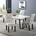 thumbnail image 2 of GDF Studio Thurber Contemporary Upholstered Dining Chairs, Set of 4, Light Beige and Blue Floral Fabric and Espresso, 2 of 7