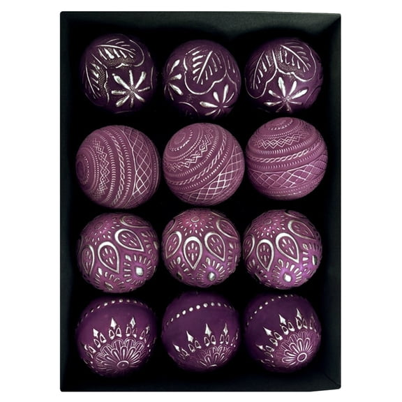 2026 Christmas Indoor Home Decor 8CM Christmas Set Decoration Christmas Box Set With 12 Antique Christmas Tree Decorative Hanging Balls
