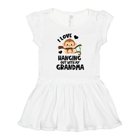 

Inktastic Monkey I Love Hanging out with My Grandma Gift Toddler Girl Dress