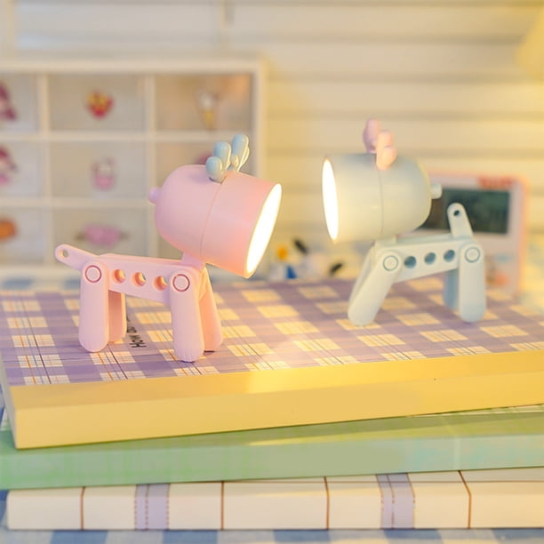 Mini luz de noche LED con forma de mascota linda de Navidad, luz de vibración linda, luz de lectura para dormitorio de estudiantes, lámpara de noche, adornos de decoración de escritorio Akmoler