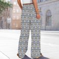 thumbnail image 6 of WTOBBY Women's Printed Wide Leg Casual Pants with Floral Design High Waist Drawstring Loose Fit and Side Pockets for Everyday Breathable Style ,Gray XL, 6 of 6