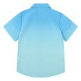 thumbnail image 2 of MYJAJAYI Boys Short Sleeve Button Down Shirts Shirt Summer Tops for kids Aqua Blue 6, 2 of 6