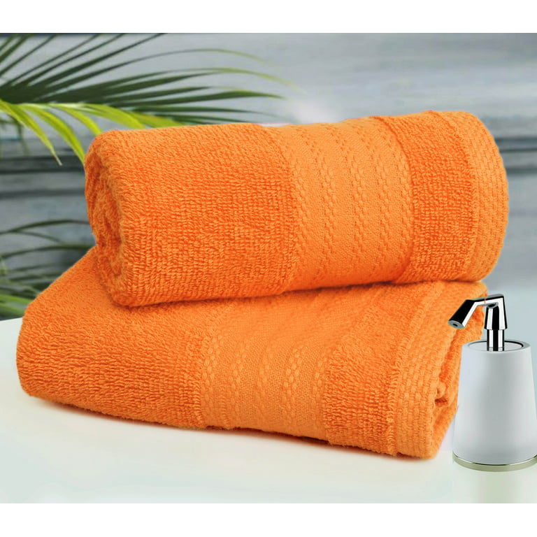 Orange Bath Towel, Orange Bath Towel Set, Cotton Bath Towels