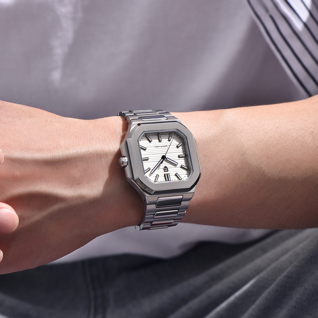 PAGANI DESIGN Men's Quartz Watch 37MM Stainless Steel Sports Waterproof Business Wrist Watch for Men, Synthetic Sapphire, Japan TMI VH31 Movt, PD-YS019