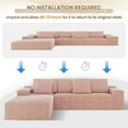 thumbnail image 3 of Lunale 104" Cloud Sectional Sofa with Left Chaise, Oversized Modular L-Shaped Couch, Plush Corduroy Sleeper Couch for Living Room, No Assembly Required, Pink, 3 of 9