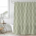 thumbnail image 4 of Sage Green Stripes Bathroom Shower Curtains with 12 Hooks Polyester Waterproof Shower Curtain for Stalls and Bathtubs Simple Geometric Modern Monochrome Decorative Bathroom Curtain 36x72 Inches, 4 of 9