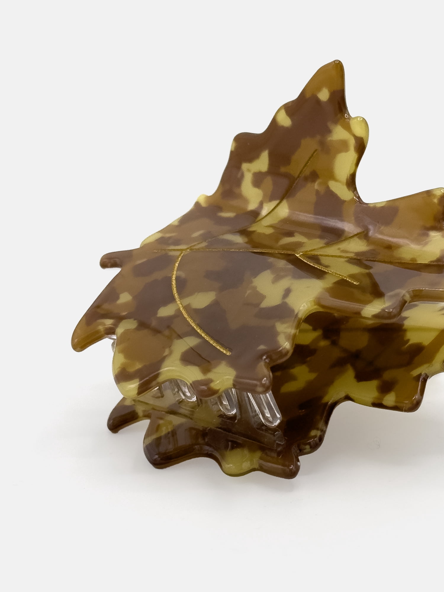 Way To Celebrate Fall Season Leaf Acrylic Hair Claw, Tort