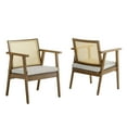 thumbnail image 5 of Modway Thera Vegan Leather and Cane Accent ArmchairsSet of 2 in Weathered Oak Stone, 5 of 10