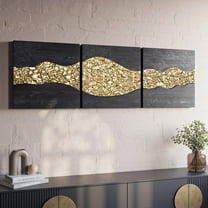 Riona Contemporary Abstract River Panels Metal Wall Art