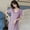 Purple, variant on Women's Soft Nightgown Sleep Dress Summer Short Sleeve Comfy Sleepwear With Built In Bra Nightgowns