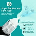 thumbnail image 7 of Electric Nasal Aspirator for Baby, Super Quiet, Baby Nose Sucker with Adjustable 3 Levels Suction, Electric Nose Suction for Baby, Built-in Music & Light Soothing with 3 Silicone Tips (White), 7 of 7