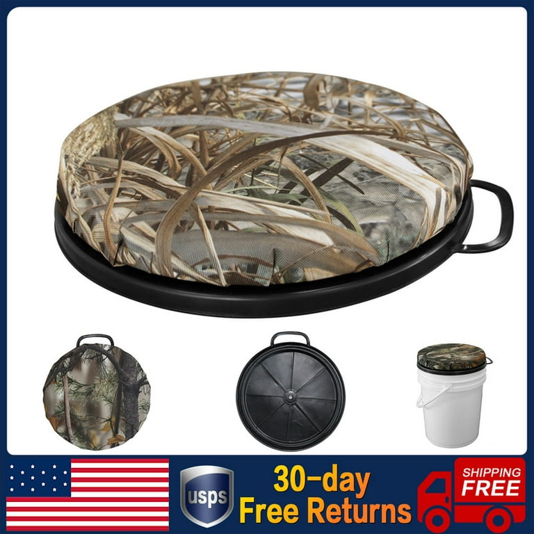 Uiifan 4 Pcs 5 Gallon Bucket Seat Cushion, 360 Degree Swivel Bucket Lid  Memory Foam Padded Camouflage Hunting Seat with Waterproof Cover for  Hunting