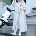 thumbnail image 4 of MuXi Women's Full Length Raincoat Hooded Anorak Windproof Outdoor Poncho Suit For Adults Heavy Duty (White,XL), 4 of 6