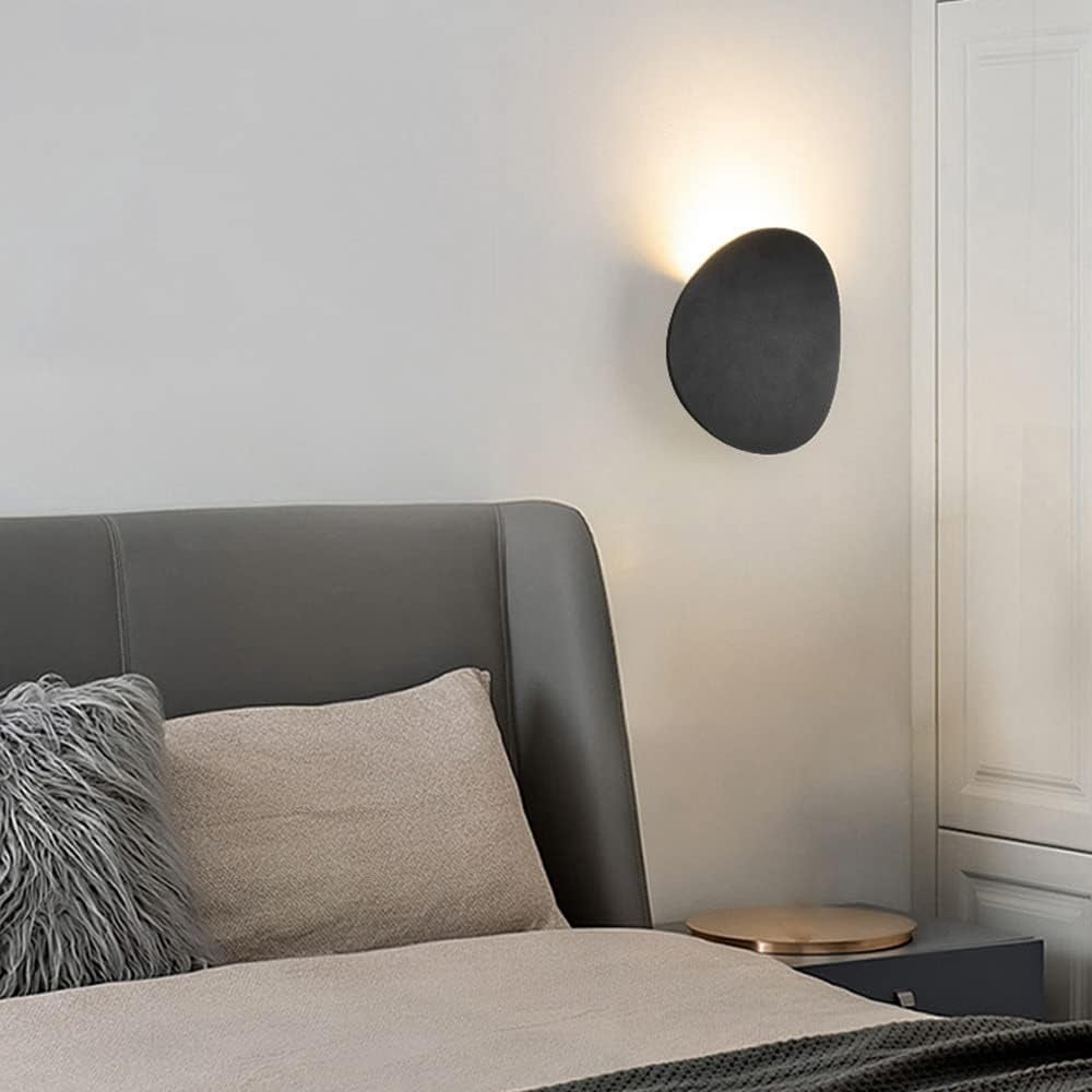 Minimalist Outdoor Wall Sconce Flat Round Outside Wall Light, IP65 Waterproof Wall Lamp Black/White Porch Lighting Fixture, Exterior Wall Wash Lights Up Lamps for Garden