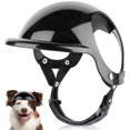 thumbnail image 1 of Cascos para mascotas, perro, gato, bicicleta, motocicleta, sombrero con agujeros para los oídos y correa ajustable, color negro, duro, para mascotas, para viajar, reutilizable, sombrero de motocicleta, 1 of 11