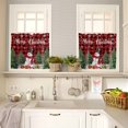 thumbnail image 4 of Snowman Merry Christmas Kitchen Curtains and Valances Set, Red Plaid Winter Socks Xmas Tree Rod Pocket Window Valance Window Curtain Panels for Living Room Bedroom Laundry, 27.5x36in, 3 Pieces, 4 of 7