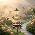 thumbnail image 4 of LACKUST Metal Solar Bird Feeder for Outdoors, 35 Inch Ground Stake Bird Feeder with Solar Light, Heavy-Duty Wild Bird Feeder Station for Garden Yard Decor, 4 of 6
