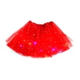 thumbnail image 4 of POIUYTR Women's Light Up Layered Skirts Summer Sparkly Sequin Elastic Waist Mesh Mini Skirt Party Costume Skirts, 4 of 5