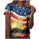 thumbnail image 2 of Fiudx Tops para Mujer Top/Camisa de Cuello Redondo de Manga Corta con Cuello Redondo Estampado para Mujer, 2 of 5