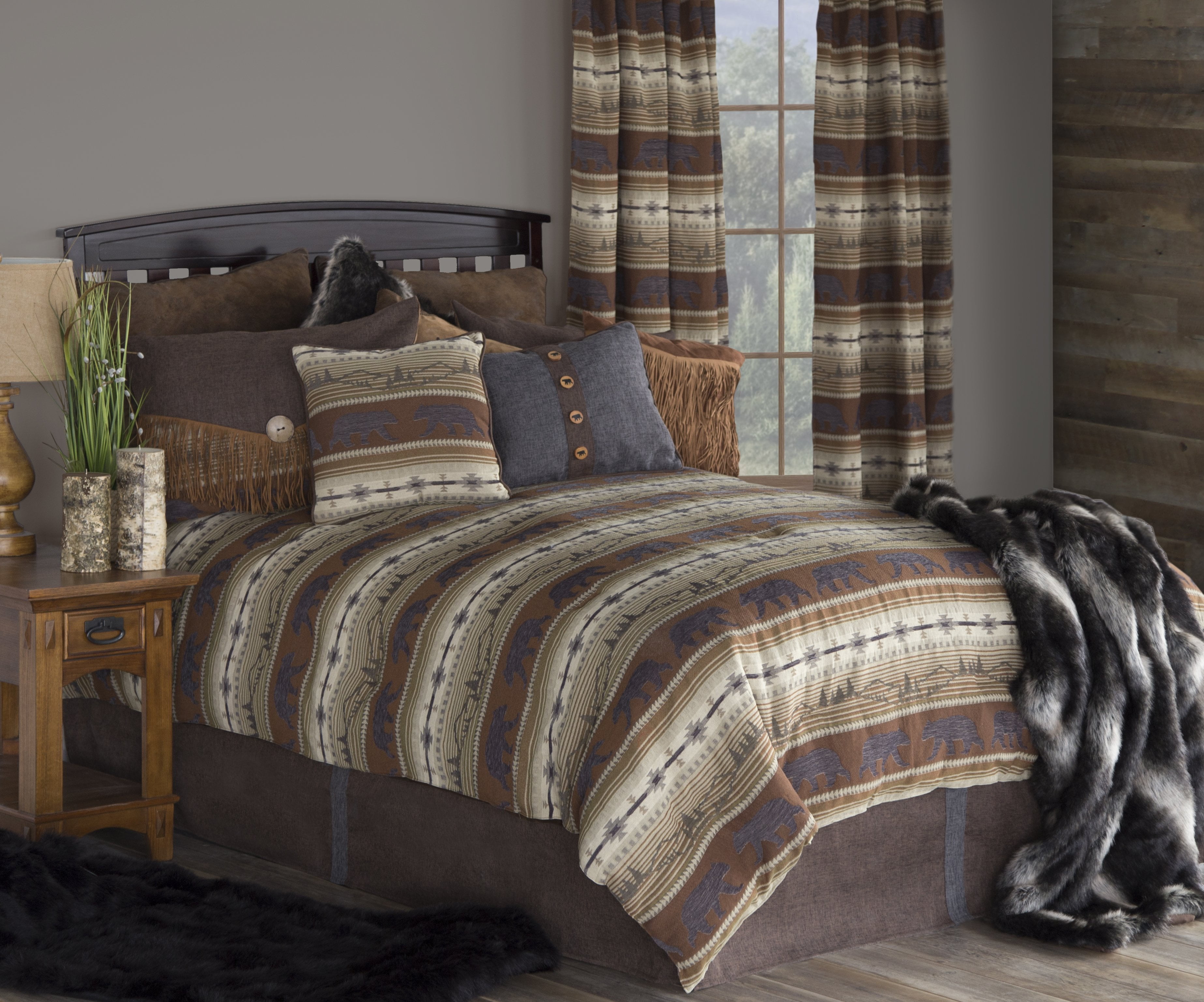 Carstens Rugged Earth 5Piece Rustic Cabin Comforter Set, Queen