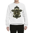 thumbnail image 2 of Wild Bobby, Brotherhood Biker Motorcycles Cross and Skull Pop Culture Unisex Crewneck Graphic Sweatshirt, White, Large, 2 of 3