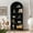 Black, variant on ANHDAH 5-Tier Bookcase - 71" Vintage Shelf, Solid Wood w/Natural Veneer & Water-Based Paint, Arched Design for Living Room, Home Office
