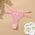 thumbnail image 2 of Odeerbi Women's Thongs Seamless Underwear Breathable Soft Stretch Brief Panties Sexy Mesh Thong Low Waisted Triangular Underwear Pink, 2 of 6