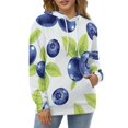 thumbnail image 4 of Seamless Blueberries Men's Women Vintage 3D Hooded Sweatshirt - All-Season Loose Fit Streetwear, 4 of 6