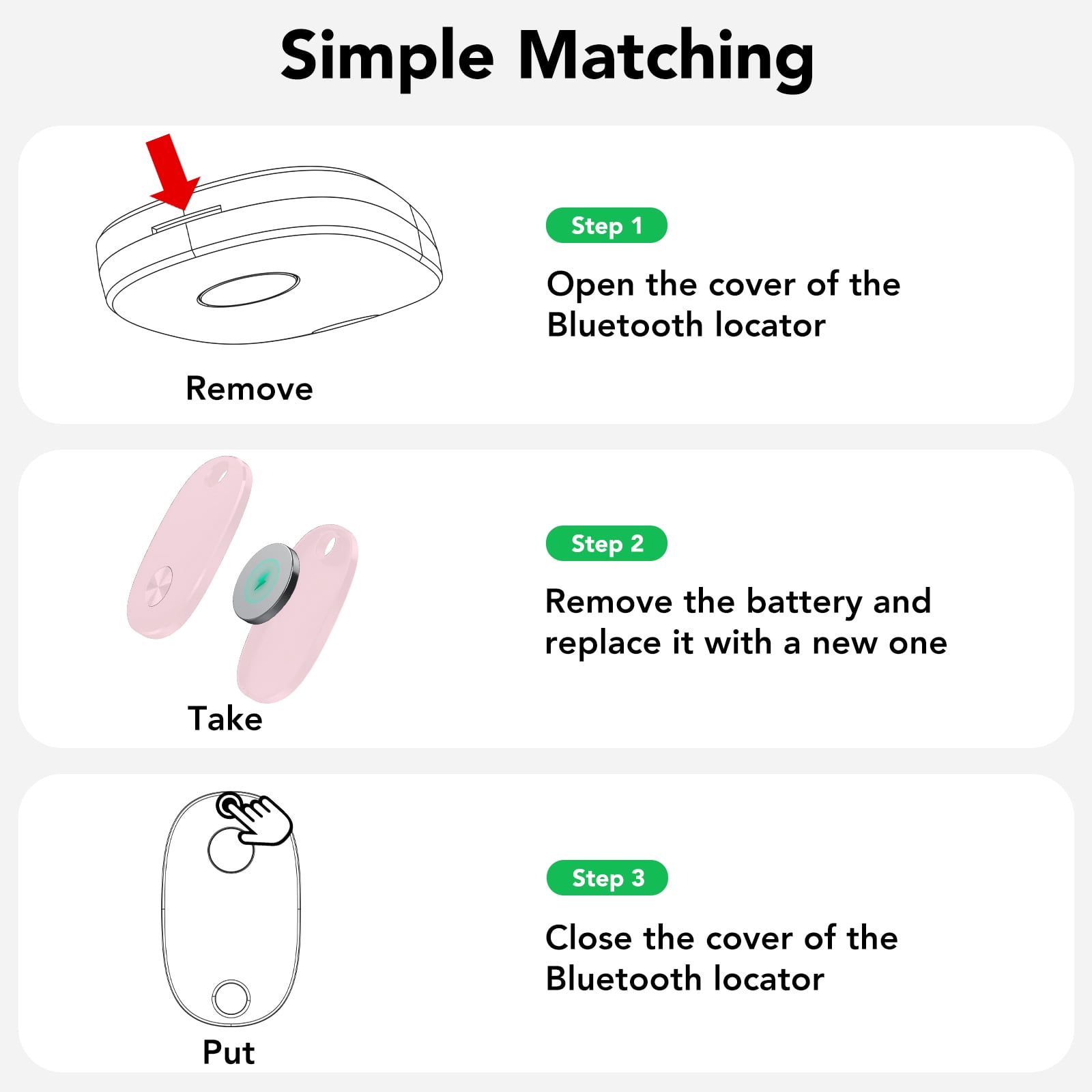 Bluetooth Tracker 4 Packs, Item Locator Works with Find My APP(iOS Only), Smart Tag for Keys/Luggage/Wallets/Suitcases, Keys Finder Replaceable Battery, IP67 Waterproof Locator Colorful, FCC Approved