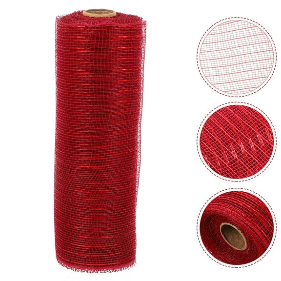 PTOOTP Dark Red Decorative Mesh Ribbon for Wreath Making, Crafts, Floral Arrangements, Holiday Decor and Wrapping