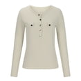 thumbnail image 4 of Timegard Hauts de Sortie pour Femmes Blouse à Col Rond avec Boutons Automne Décontractée Ajustée à Manches Longues Confortable, 4 of 8