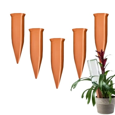 6-Pack Plant Self-Watering Stakes for Indoor Outdoor Plants Terracotta Plant Watering Spikes for Recycled Wine Bottles to Water Plant at Home or on Vacation - Automatic Irrigation System for Plants
