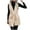 Beige, variant on Odeerbi Solid Color Leather Vest for Women 2025 Casual Collar Turndown Neck Outwear Faux Regular Botton Hoodless Denim Outwear Sleeveless Tops Brown