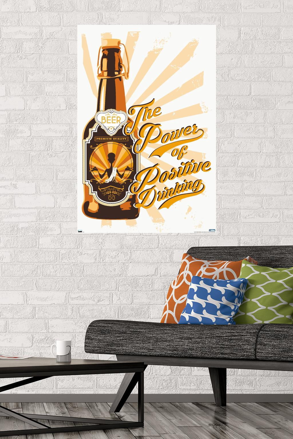 Lunch Hour Productions - Positive Drinking Wall Poster, 22.375" x 34"