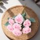 thumbnail image 4 of Decoración Del Hogar Ramo de 7 rosas artificiales realistas con tallos para centros de mesa de boda y decoración del hogar (rosa, 1 pieza) Rkxzt, 4 of 9
