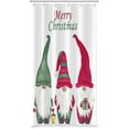 thumbnail image 3 of 36x72 Inch Merry Christmas Fabric Shower Curtains Funny Gnomes Xmas Polyester Bath Curtain Winter Holiday White Shower Curtain for Kids Bathroom Decor Waterproof with Hooks, 3 of 6