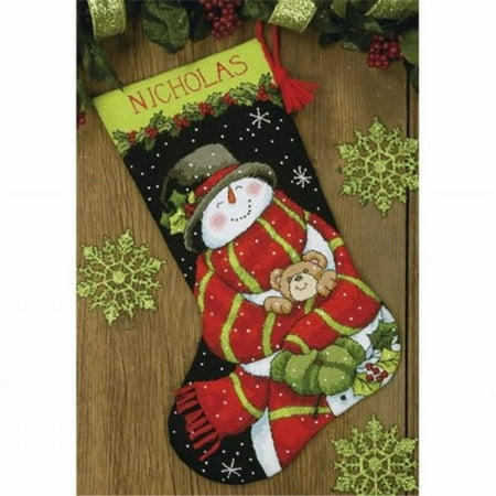 UPC: 0088677091514 | Dimensions Stocking Needlepoint Kit 16  Long-Snowman & Bear Stitched In Floss