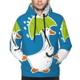 thumbnail image 5 of Bingfone Goose Holding An Umbrella Men'S Drawstring Hoodie Long Sleeve Pocket Sweatshirts-Small, 5 of 9