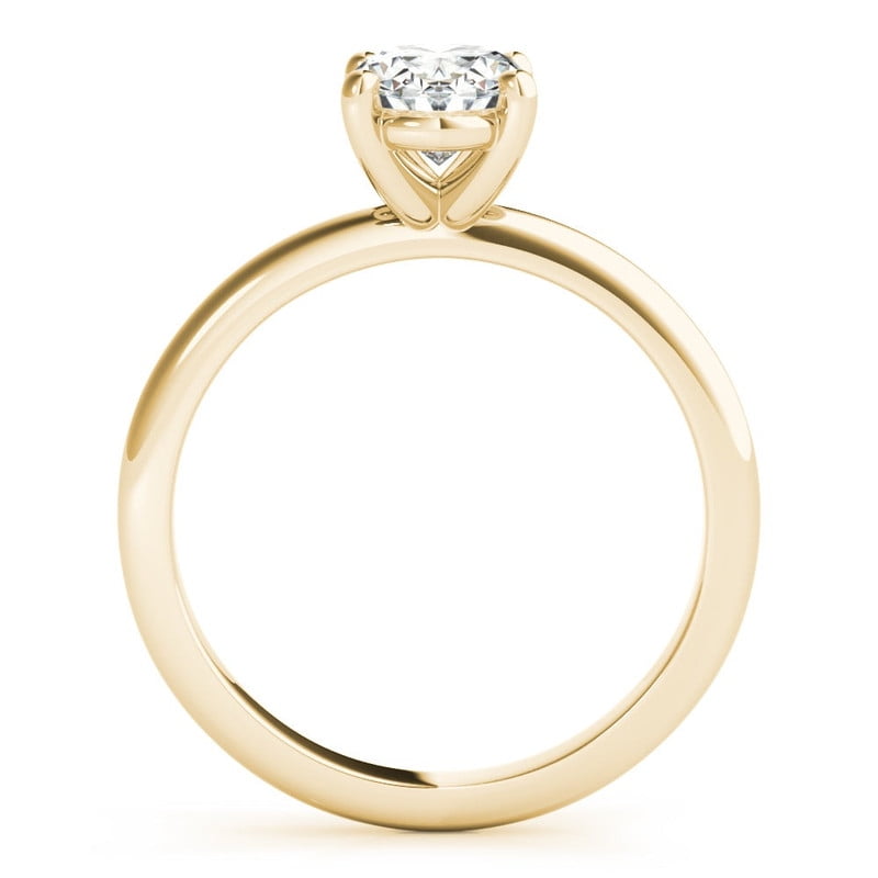 Solitaire Brilliance 2ct Oval Moissanite Engagement Ring for Women 10k Yellow Gold Ring Size 4