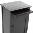 thumbnail image 5 of SAFAVIEH Raven Solid Tall Storage Unit with Pullout Table and Basket, Distressed Black, 5 of 6