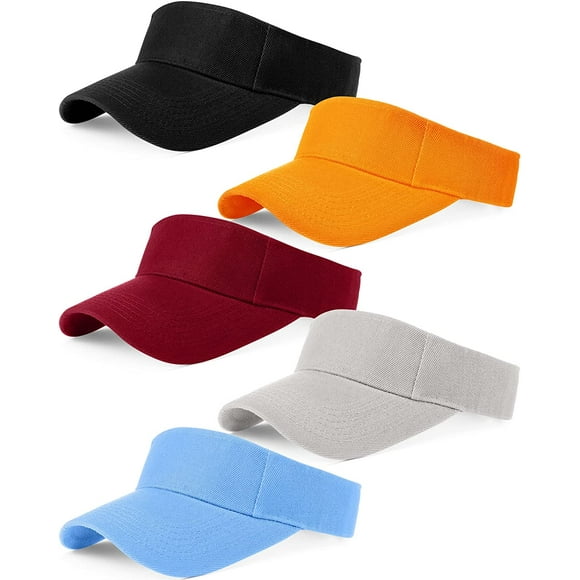 NETSENG5 Pieces Sport Wear Athletic Visor Sun Visor Adjustable Cap Men Women Sun Sports Visor Hat