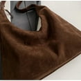 thumbnail image 5 of SHIHOISMN Trendy Suede Crescent Shoulder Bag Women Tote Bag Satchels Crossbody Purse Top-handle Travel College Work Tote Handbag-Coffee, 5 of 7