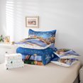 thumbnail image 6 of Castle Fairy Kids Children Cartoon Snowman Train Bedding Comforter Set 7-Piece,Merry Christmas King Bedding Sets,Winter Xmas Festival Ultra Soft Bed Sheets,Breathable Home Decor,Reversible, 6 of 8